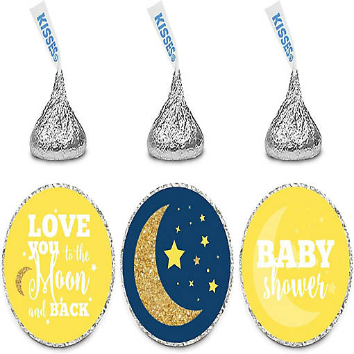 216PK Navy Blue Chocolate Drop Labels