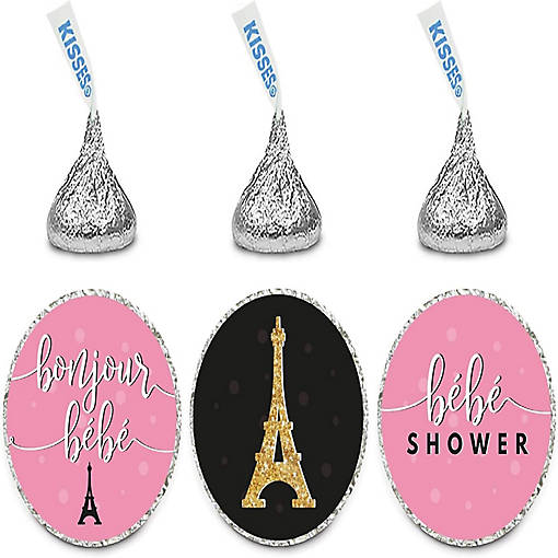 216PK Paris Chocolate Drop Labels