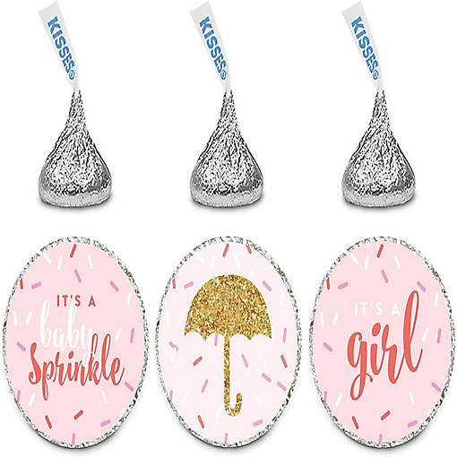 216PK Sprinkle Pink Chocolate Drop Label