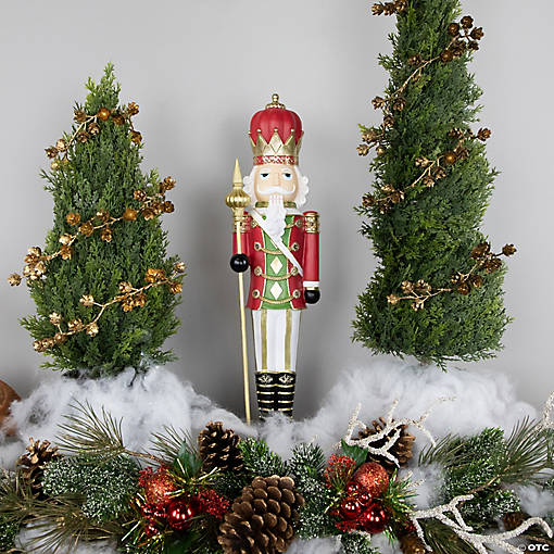 22" Red and Gold Christmas Nutcracker with Scepter