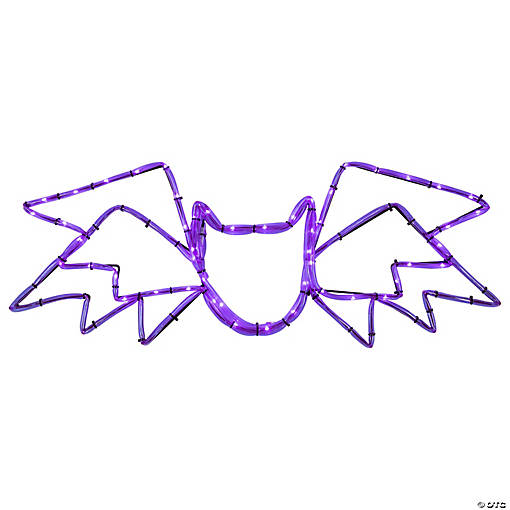 23.5" LED Lighted Purple Bat 4 Function Halloween Window Silhouette