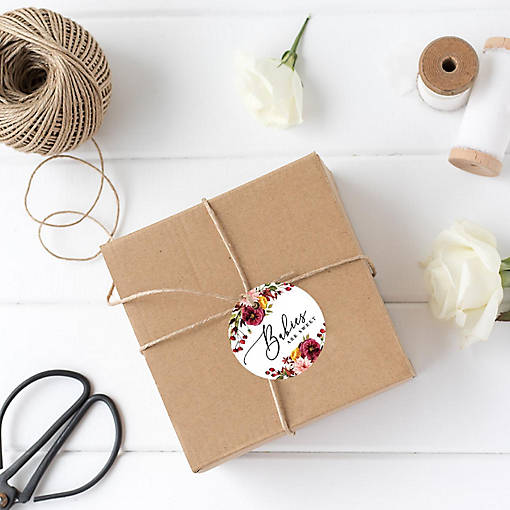 24 Babies Sweet Marsala Circle Gift Tags