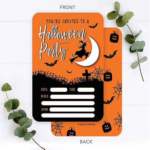 24 Halloween Invitations Party Witch