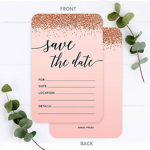 24 Rose Gold Invitations Save the Date