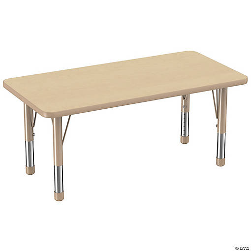 24" x 48" Rectangle T-Mold Activity Table with Adjustable Chunky Legs - Maple/Maple/Sand