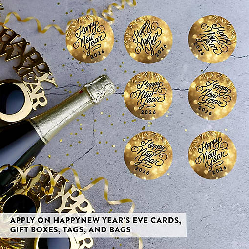 240 Pack Gold Fireworks Labels