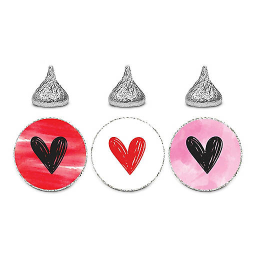 240 Valentines Red Black Choc Drop Label