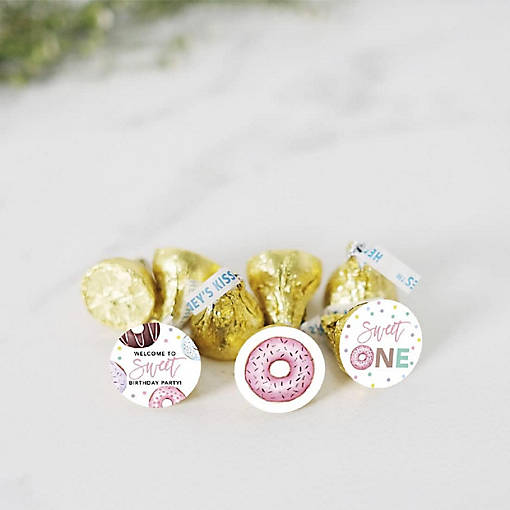240PCS Donut Theme Birthday Sticker