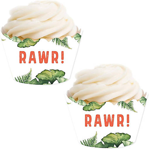 24Pcs Cupcake Wrappers, Rawr!