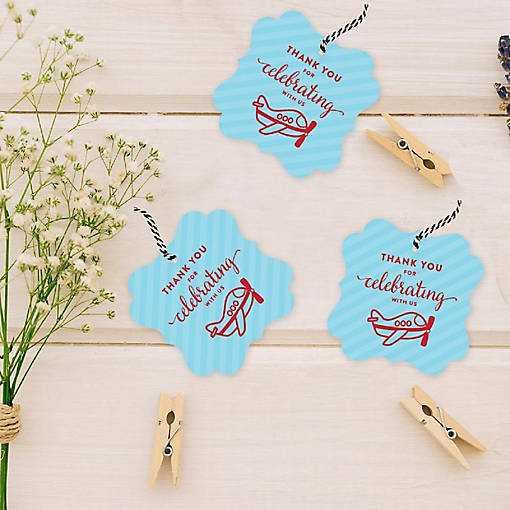 24PK Auto Airplane Birthday Gift Tags