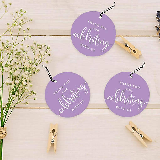 24PK Lavender Circle Celebrating Tags