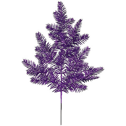 25" Glitter Hemlock Spray: Purple