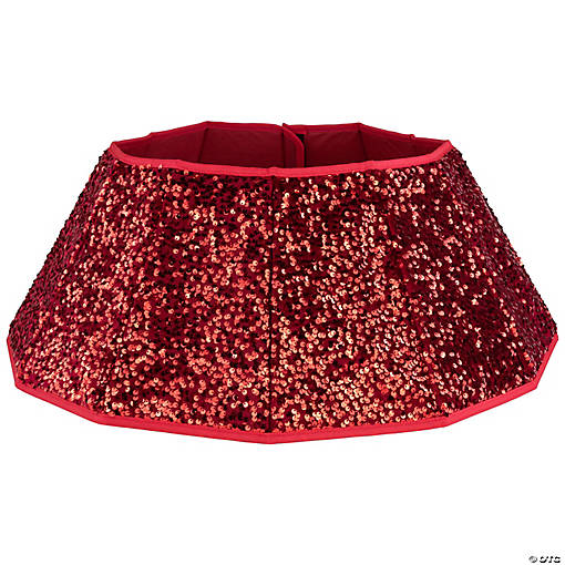 26" Red Sequins Hexagonal Christmas Tree Collar