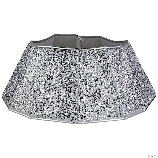 26" Silver Sequins HeProperagonal Christmas Tree Collar