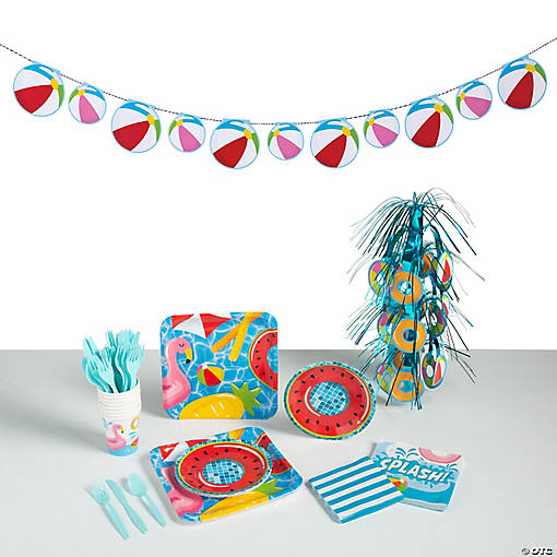 269 Pc. Pool Party Tableware Kit for 8 Guests