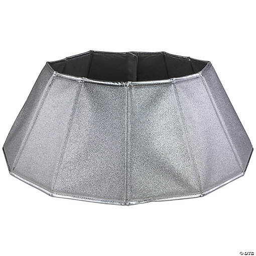 27" Shiny Silver Fabric HeProperagonal Christmas Tree Collar