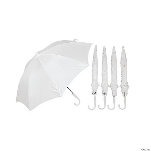 28" DIY Paintable White Nylon Umbrellas with Plastic Safety Knobs - 6 Pc.