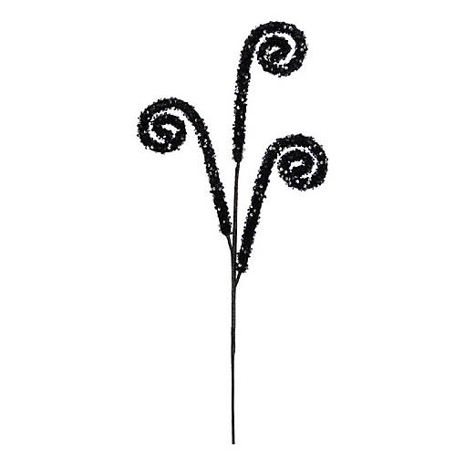 29" Sequin Curly Spray: Black