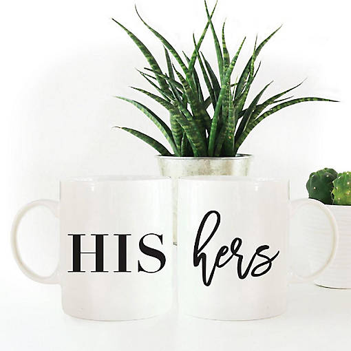 2PK His &amp; Hers Ceramic Coffee Mug Set