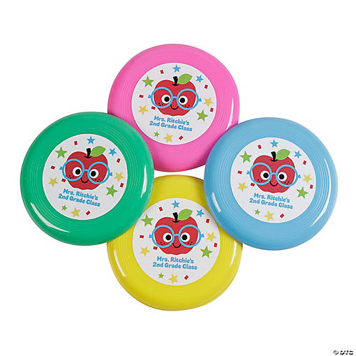 3 1/2" Bulk 72 Pc. Personalized Mini Elementary School Plastic Flying Discs