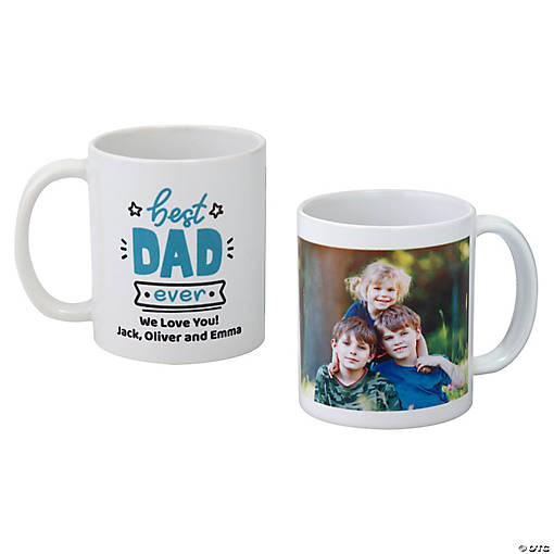 3 3/4" 11 oz. Personalized Custom Image Best Dad Ever Ceramic Mug