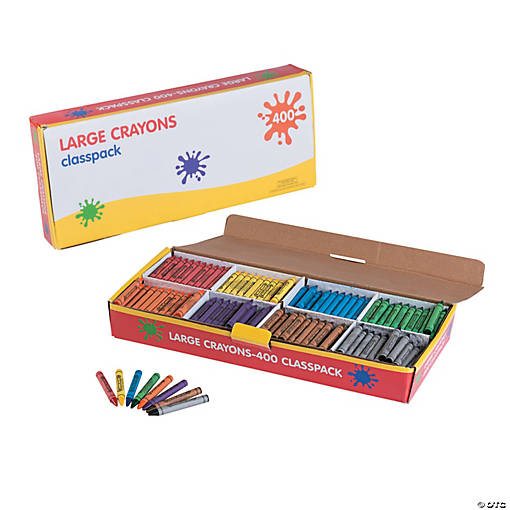 3 3/4" Bulk 400 Pc. Large Crayon Classpack - 8 Colors per Pack