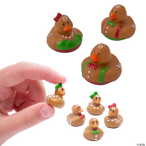 3/4" &amp;#8211; 2" Micro &amp; Regular Gingerbread Rubber Ducks Assortment Kit