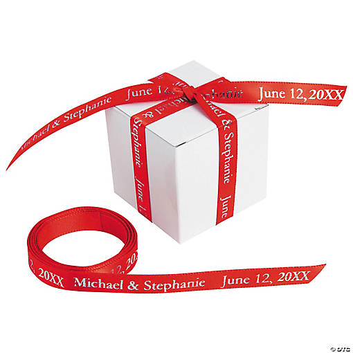 3/8" - Red Personalized Ribbon - 25 ft.