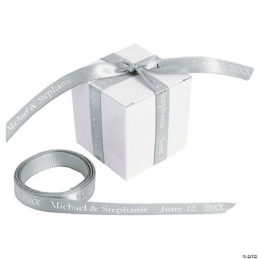 3/8" - Silver Personalized Ribbon - 25 ft.