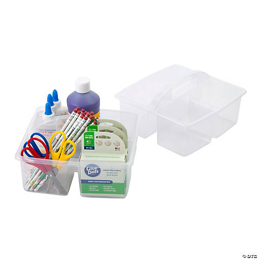 3 Compartment Clear Classroom Storage Caddies - 6 Pc.