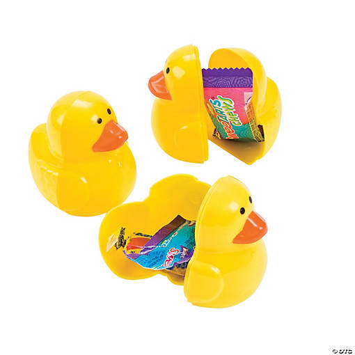 3" Duck Candy-Filled Plastic Easter Eggs - 12 Pc. for Fun Easter Celebrations