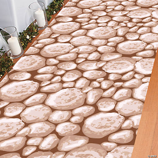 3 Ft. x 100 Ft. Cobblestone Path Pattern Plastic Aisle Runner
