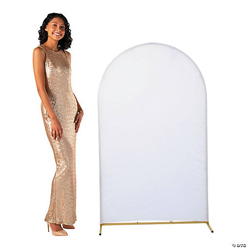 3 ft. x 5 ft. Arch Frame Polyester White Fabric Cover