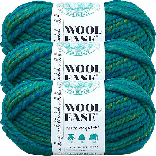 (3 Pack) Lion Brand Wool-Ease Thick &amp; Quick Yarn - Bluegrass