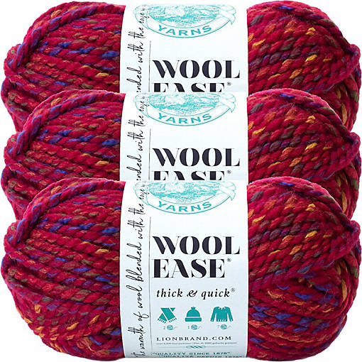 (3 Pack) Lion Brand Wool-Ease Thick &amp; Quick Yarn - Campfire