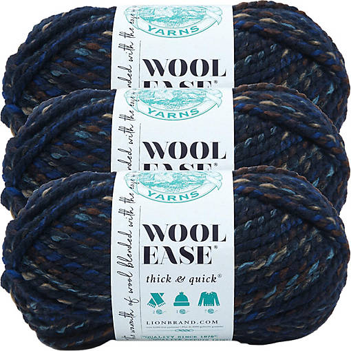 (3 Pack) Lion Brand Wool-Ease Thick &amp; Quick Yarn - Night Shadow