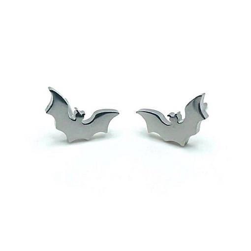 3 Pack Silver Bat Halloween Earrings