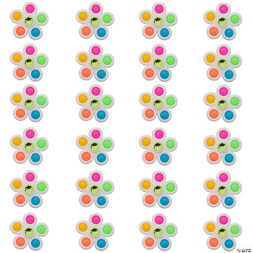 3" Personalized Elementary Grad Lotsa Pop Plastic Fidget Spinners - 24 Pc.