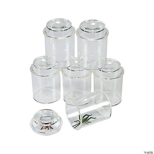 3" See-Through Clear Plastic Bug Catching  Jars - 10 Pc.
