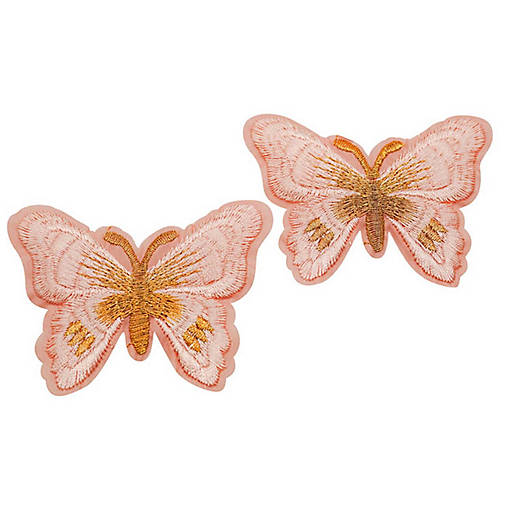 3" x 2 1/4" Blush Gold Butterfly Patch 72 Pack