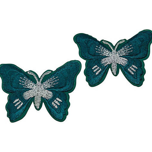 3" x 2 1/4" Hunter Silver Butterfly Patch 72 Pack