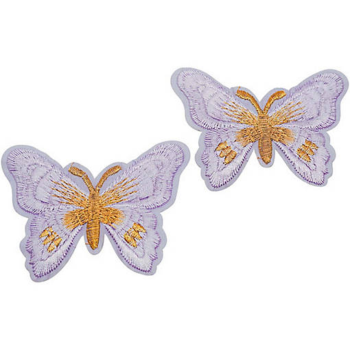 3" x 2 1/4" Lavender Gold Butterfly Patch 72 Pack