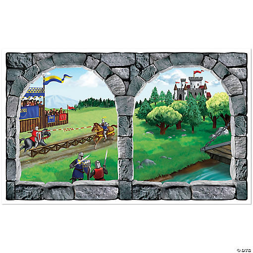 30' Castle Window Plastic Backdrop