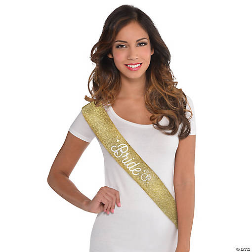 30" Gold Glitter Bride Sash