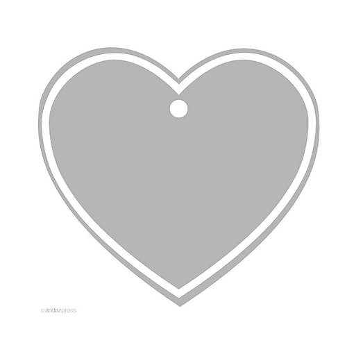 30PC Heart Gift Tags Solid Blank Gray
