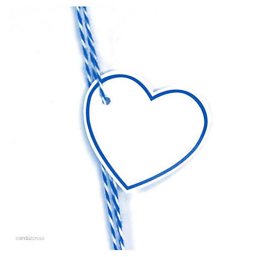 30PC Heart Tag Solid Blank Royal Blue