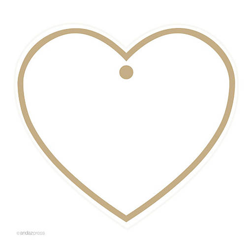 30PC Heart Tag Solid Blank Tan Brown