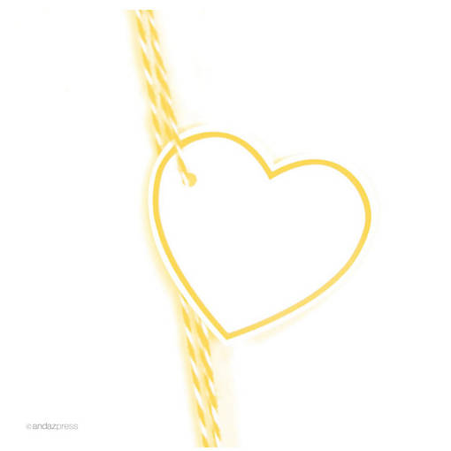 30PC Heart Tag Solid Blank Yellow