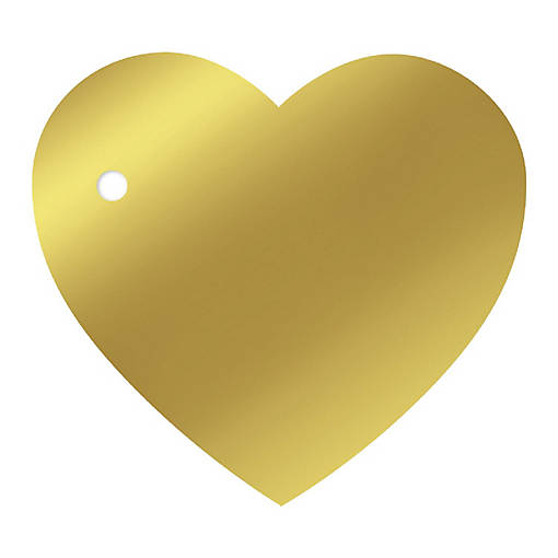 30PC Heart Tags Metallic Gold Solid Gold