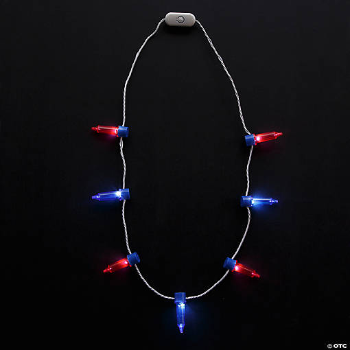 34" Patriotic Light String Light-Up Necklaces - 6 Pc.